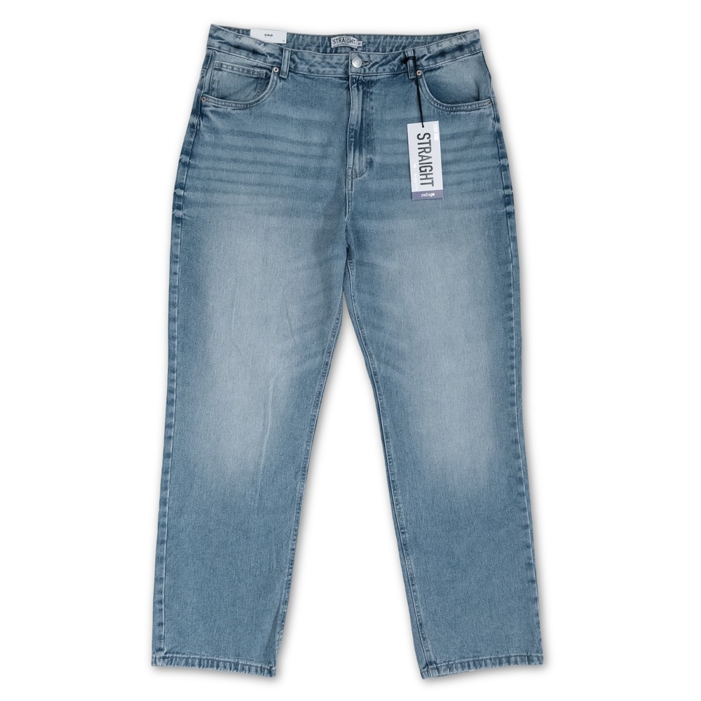 NWT Refuge Straight Leg‎ Jeans Womens 13 Light Wash Denim High Rise Weekend New